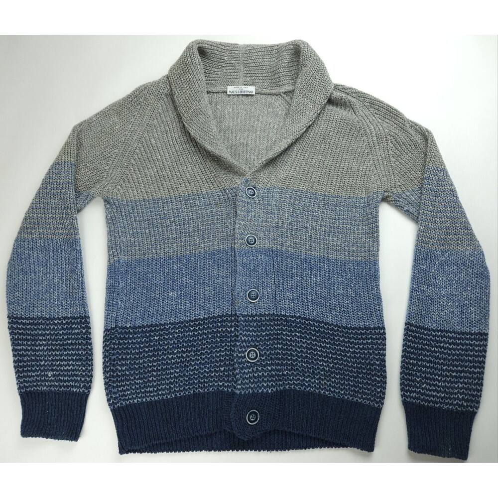 Maus & Hoffman Mens Lino Flax & Cotton Cardigan Shawl Neck - Fits Like US Medium